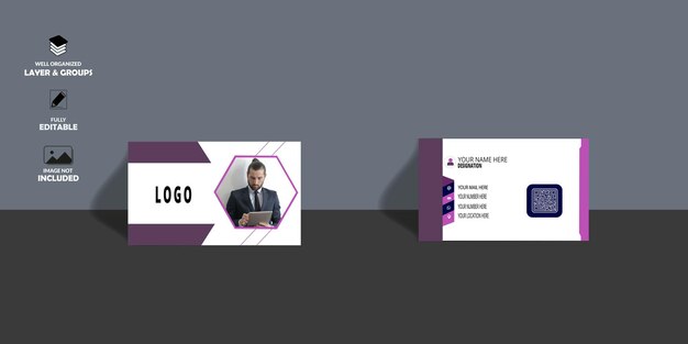비지니스 카드 템플릿 평평한 디자인 터 일러스트레이션 서류 디자인