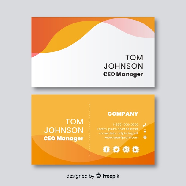 Business card template flat design