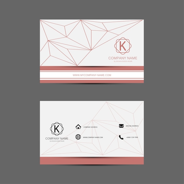 Vector business card template. flat design