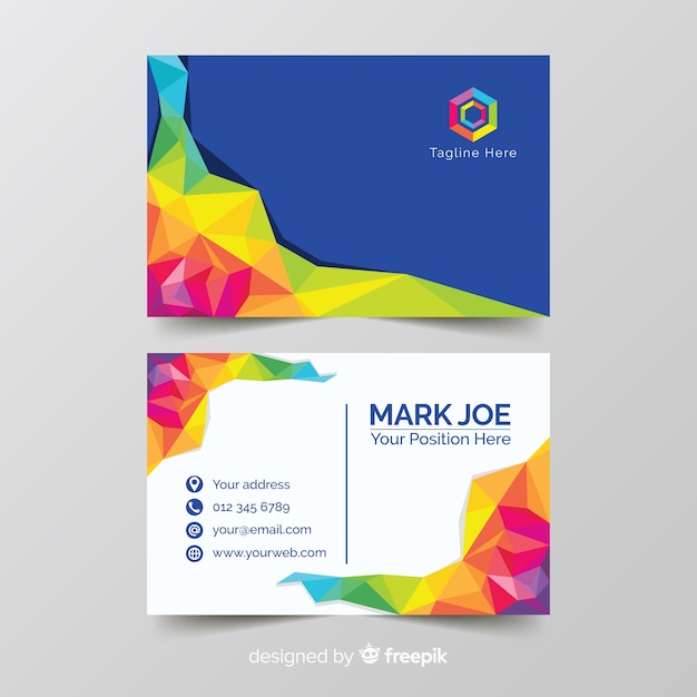 Vector business card template geometric style