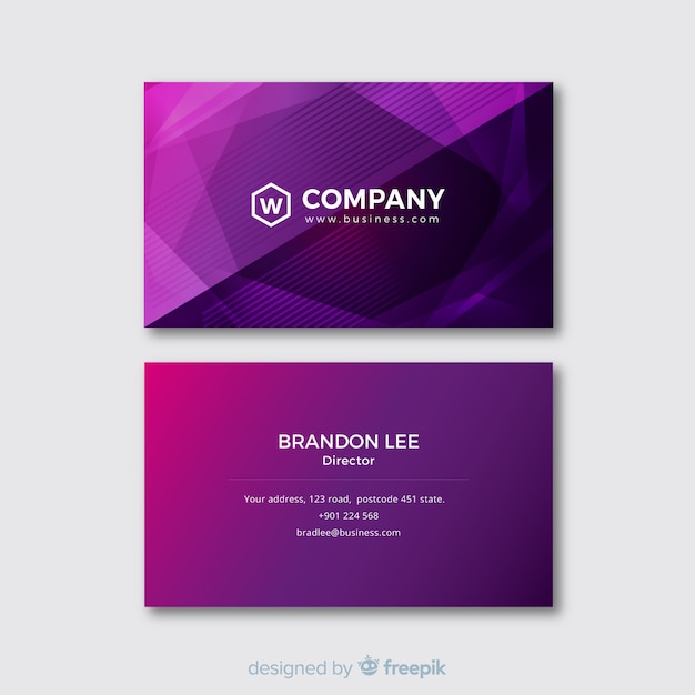 Business card template gradient style