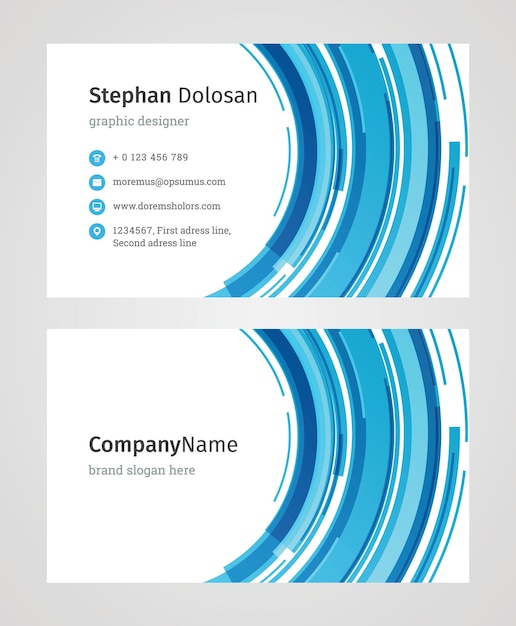 Шаблон визитной карточки Современный креативный и чистый корпоративный дизайн