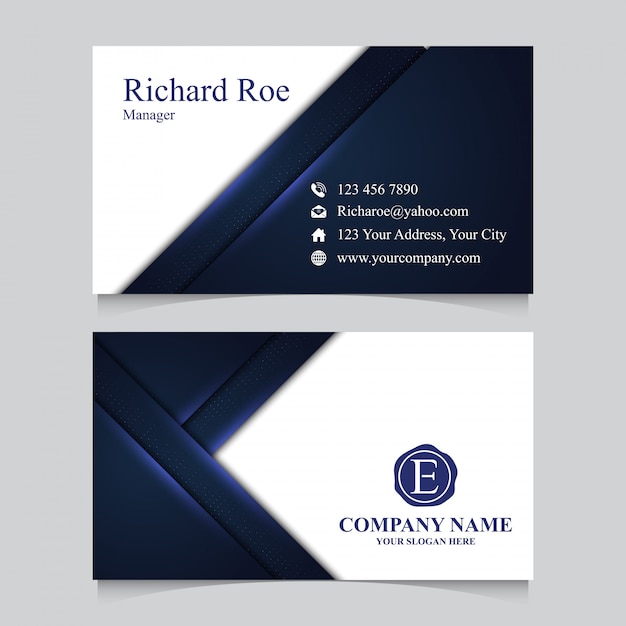 Vector business card template overlap layer