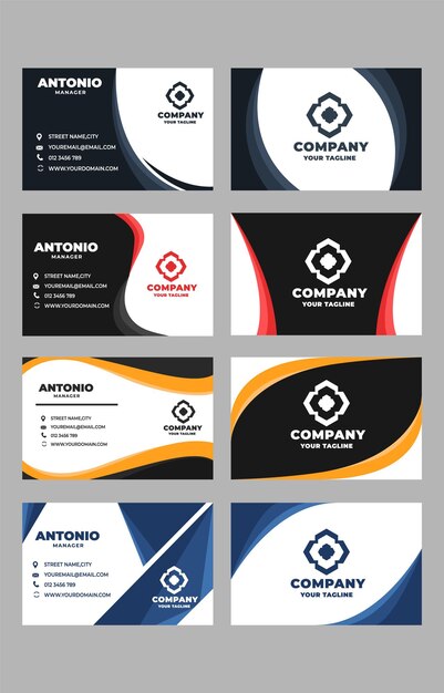 Vector business card template set