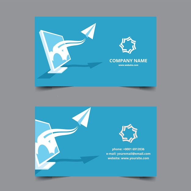 Business Card Template For Technology Company Isolated On Transparent Background