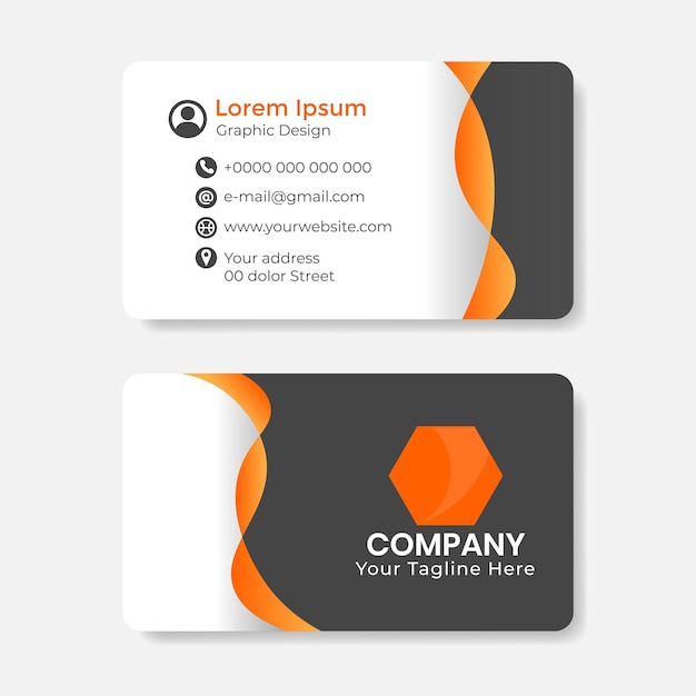 business card template with abstract background