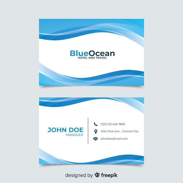 Vector business card template with abstract shapes