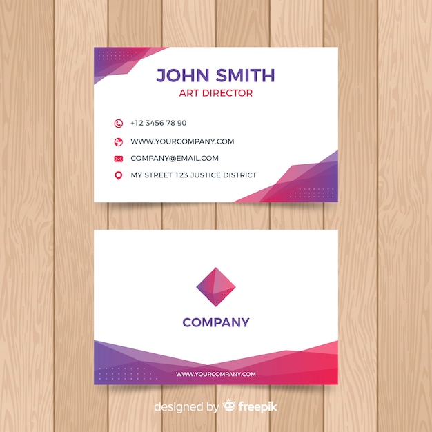 Business card template with abstract shapes