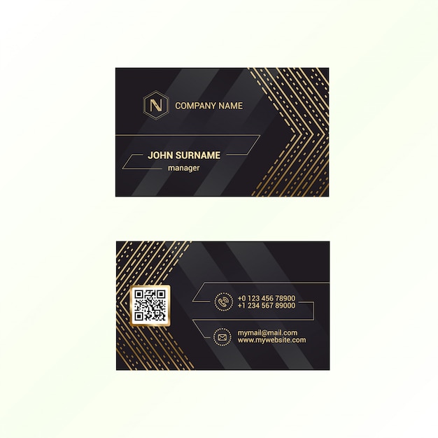 Business card template with Black Deluxe background