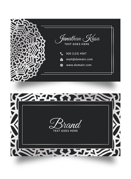 Vector business card template with floral abstract background