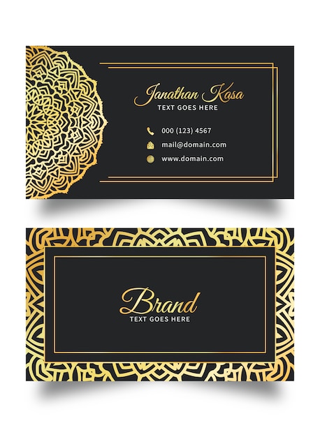 Business card template with floral abstract background