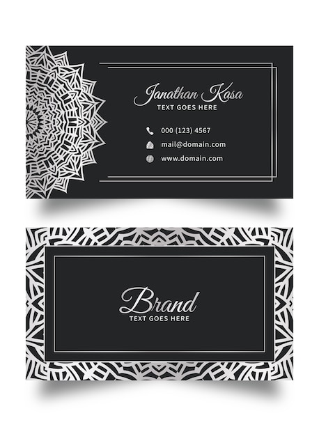 Business card template with floral abstract background