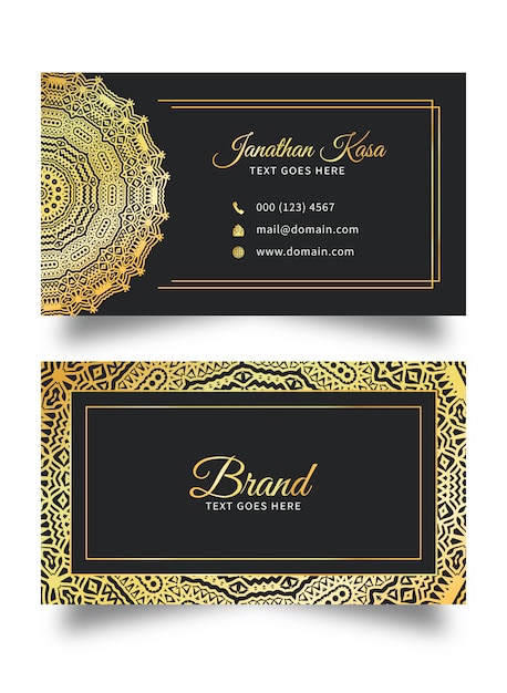 Business card template with floral abstract background