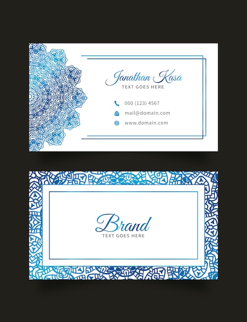 Business card template with floral abstract background