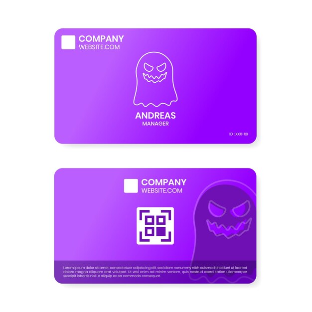 Business card template with Halloween theme