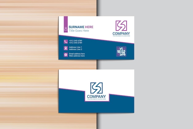 Business card template with line shapes