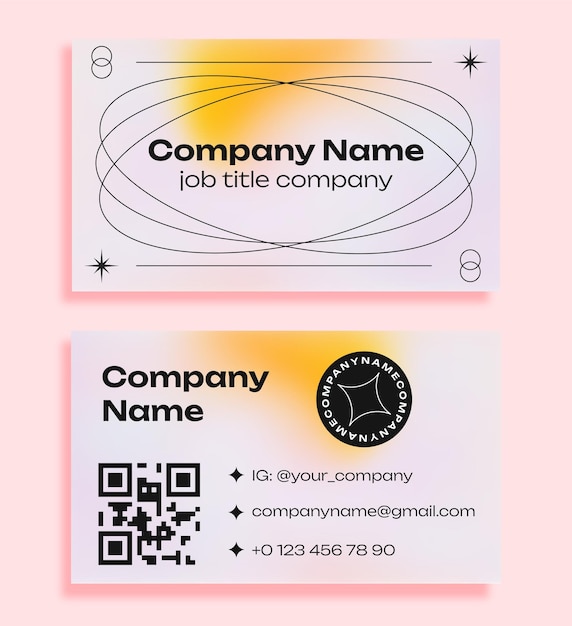 Business card template with qr code