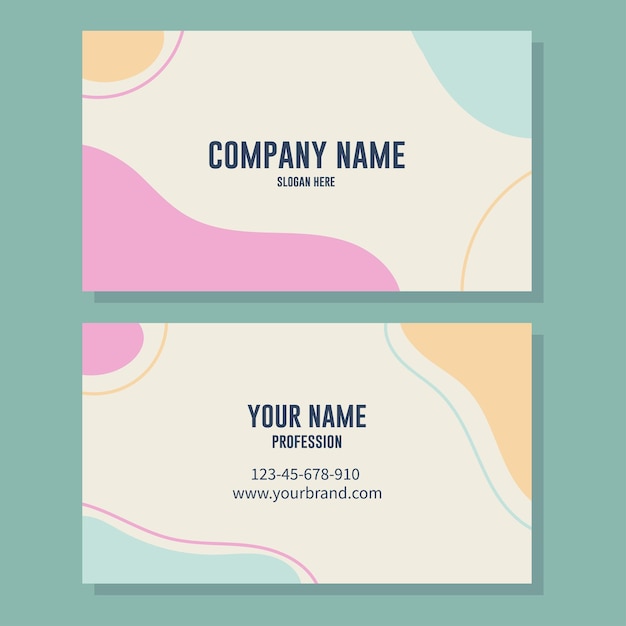 Business card template with soft pastel colors Vector Illustration