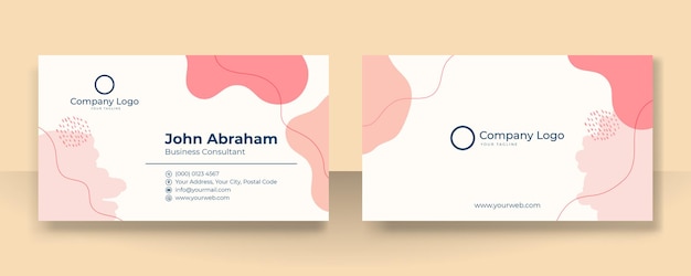 Business card template with trendy modern corporate concept. Creative elegant name card and business card floral design