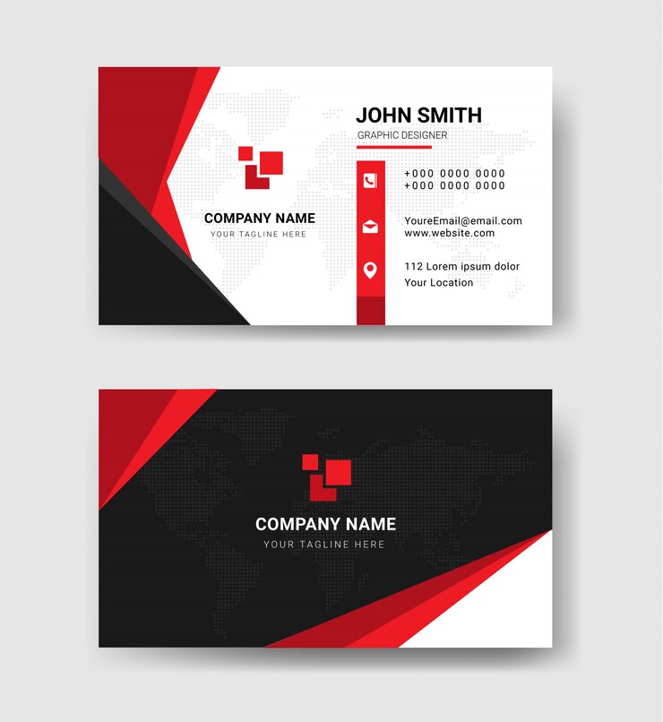 Premium Vector | Business card templates in red