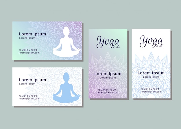 Vector business card templates for yoga studio