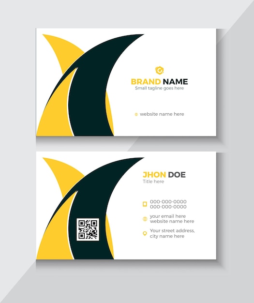Vector business card that says brand name on it
