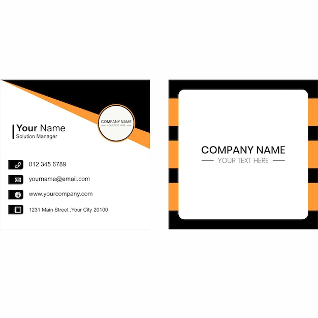 Vector a business card that says company name on it