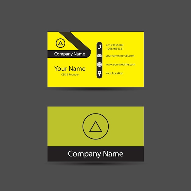 A business card that says company name on it