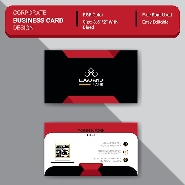 A business card that says corporate business card design