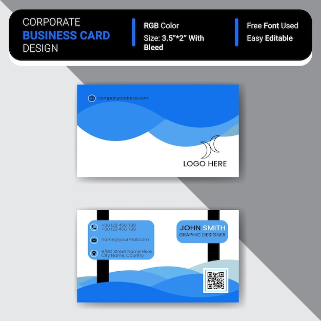 A business card that says corporate business card design