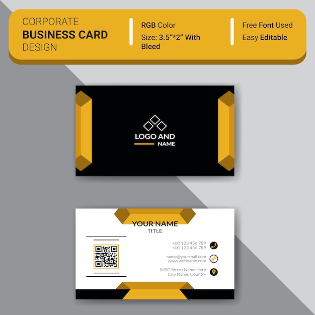 A business card that says corporate business card design