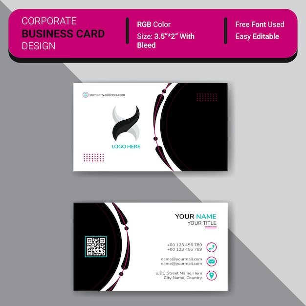 A business card that says corporate business card design