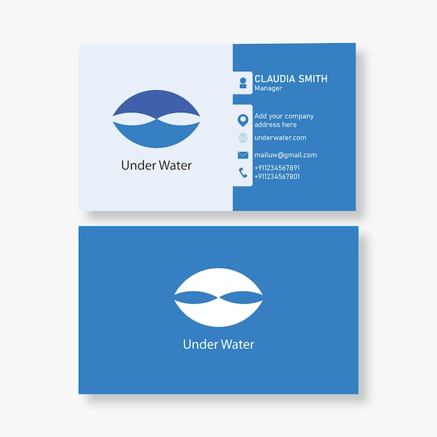 A business card that says under water on it