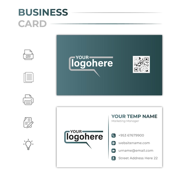 Vector a business card that says your logotype on it