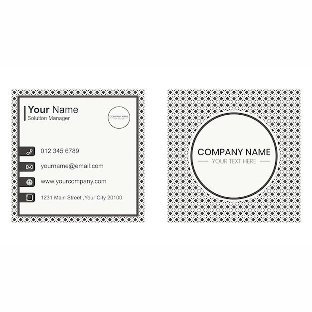 Vector a business card that says your name on it