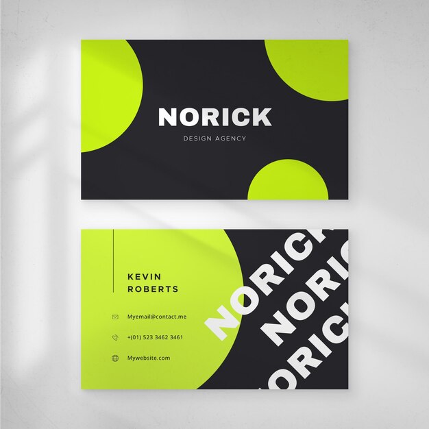 Vector business card theme neon template