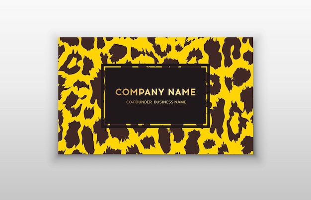 Business card trendy leopard pattern