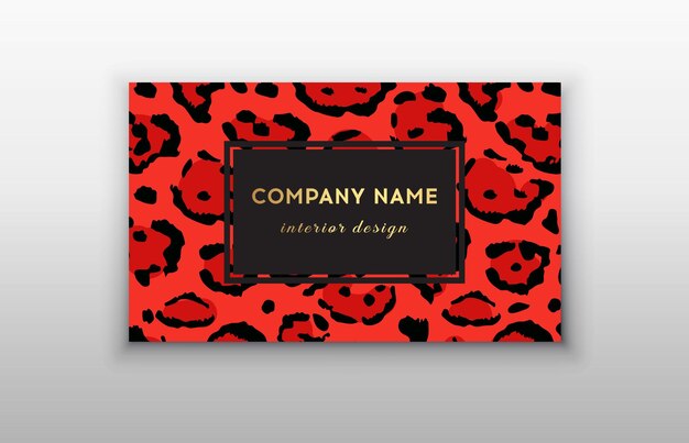 Business card trendy leopard pattern