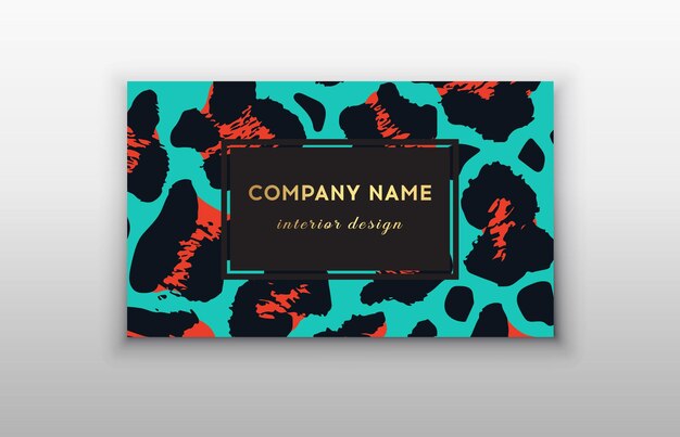 Business card trendy leopard pattern