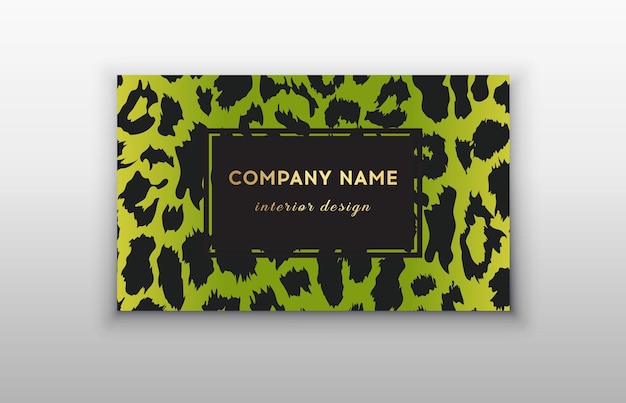 Business card trendy leopard pattern