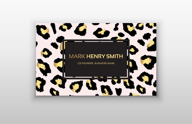 Business card trendy leopard pattern