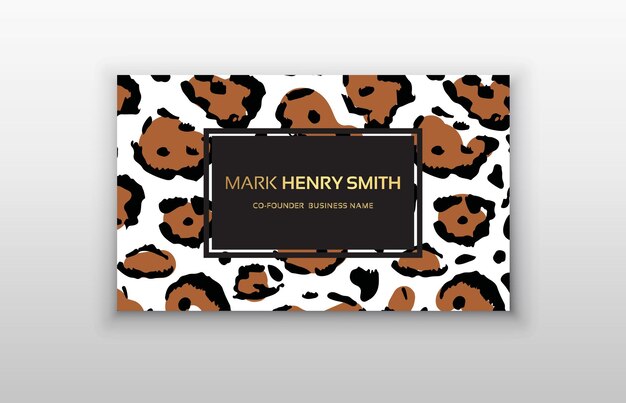 Business card trendy leopard pattern