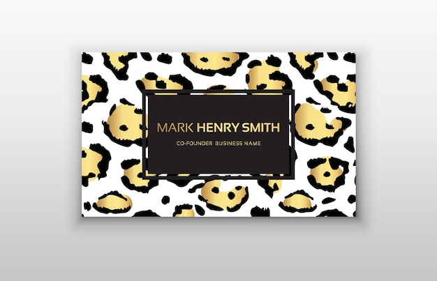 Business card trendy leopard pattern