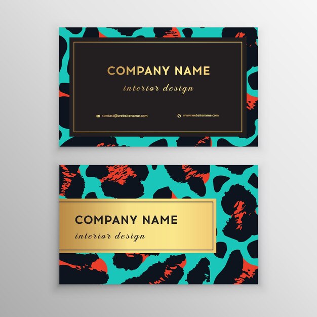 Business card trendy leopard pattern