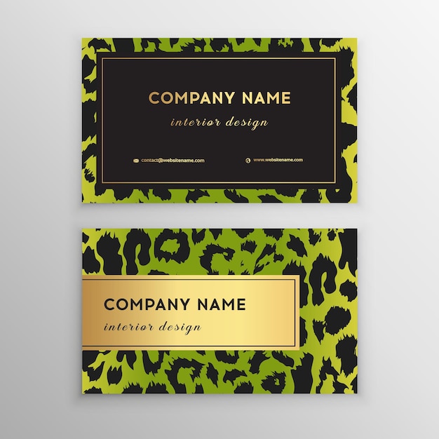 Business card trendy leopard pattern