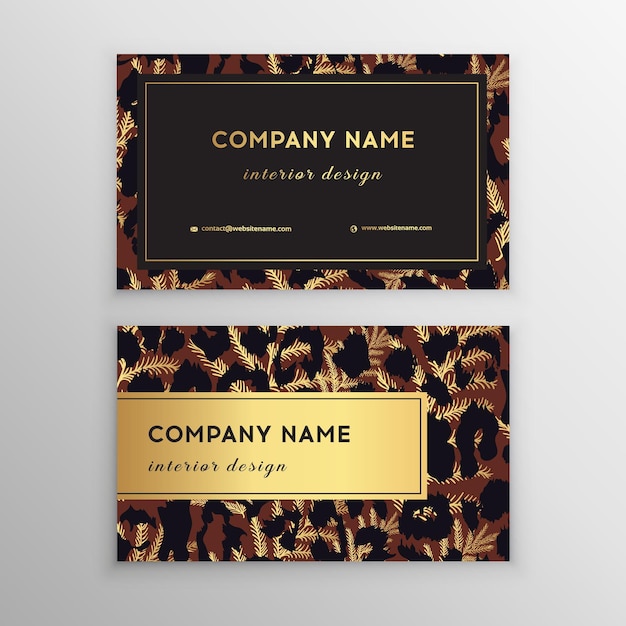 Business card trendy leopard pattern