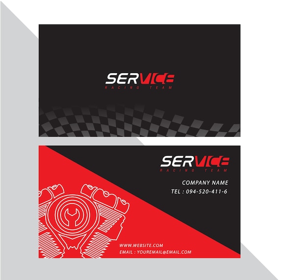 Business card vector design and racing sport.