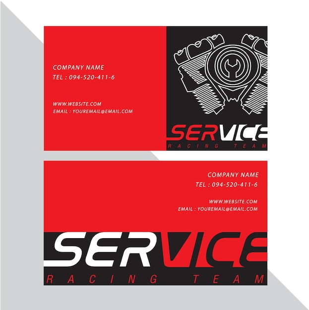 Vector business card vector design and racing sport.