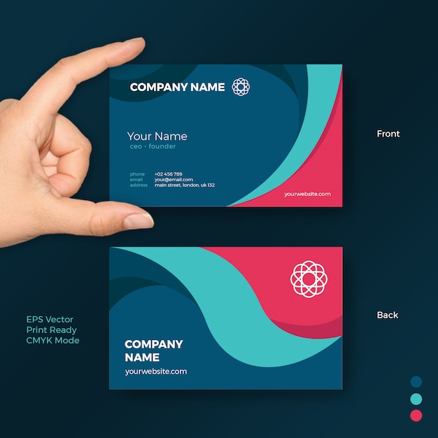 Business Card Vector Template with Fun and Creative Shape Style