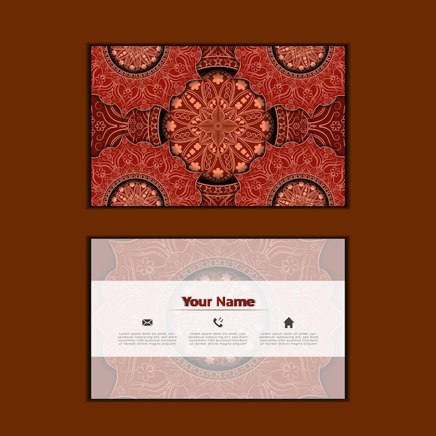 Business Card Vintage decorative elements Ornamental floral business cards or invitation